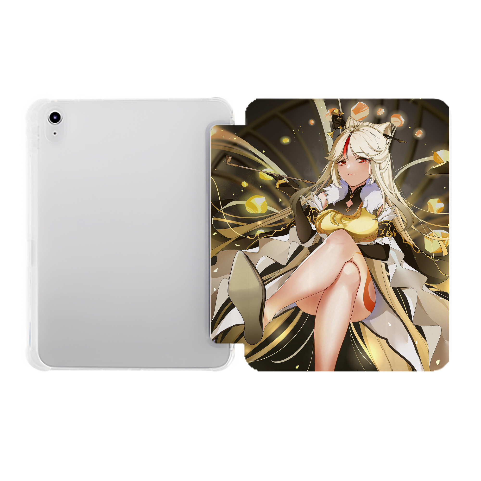 げんし神 genshin IPad ケース ペン収納付き 三つ折りスタンド PUレザー×シリコン 対応機種9.5/10.5/10.9インチ